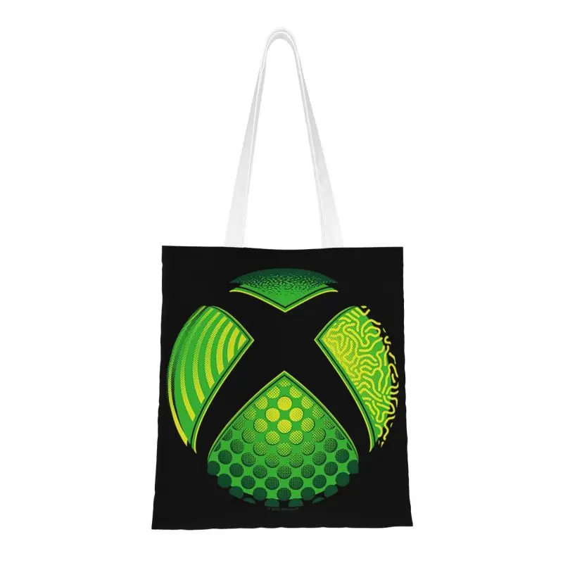 Zábavné Vytlačiť Mens Xbox Geo Skaly Logo Nakupovanie Tote Tašky Umývateľný Plátno Shopper Ramenný Hra, Hráč, Darčeky, Kabelky
