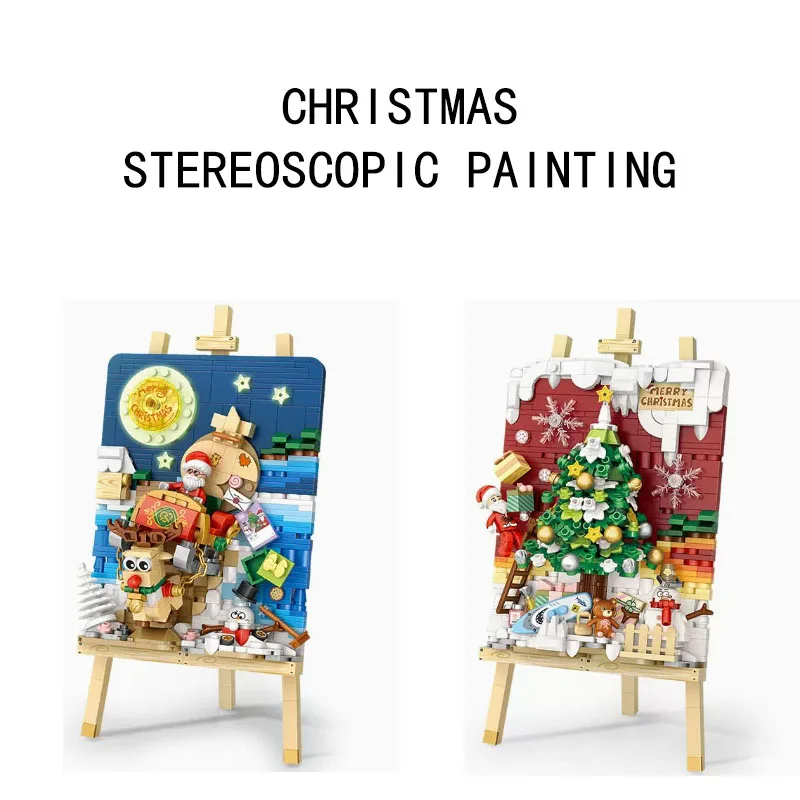 Montáž Stavebnicových Vianočné Sánky Auto Stereoskopické Maľovanie Classic Set Dospelých Displej Modelu Deti, Puzzle, Darčekové Upomienkové