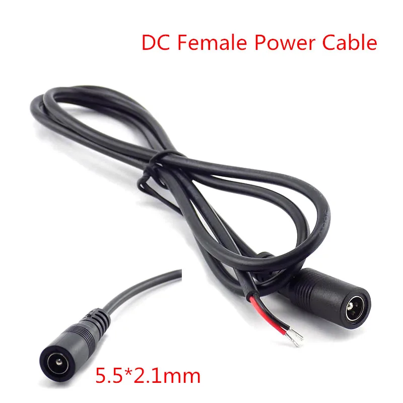 25cm/1M DC Žena Drôty Napájacieho kábla kábel kamery 12V Rozšírenie Konektor pre CCTV LED pásy svetla Adaptér 5.5*2.1 mm káble