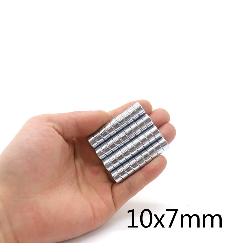 10pcs N35 NdFeB 10x7mm magnetické Neodýmu vzácnych zemín micro plechové Magnety super Silné kruhu Silný Magnet 10*7mm