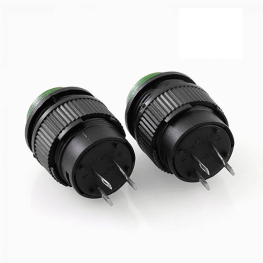 R16-503 16 mm 4 Piny Plastové Momentálne Latching 3.3 VDC LED Tlačidlo Prepnúť 1 Normálne Otvorené