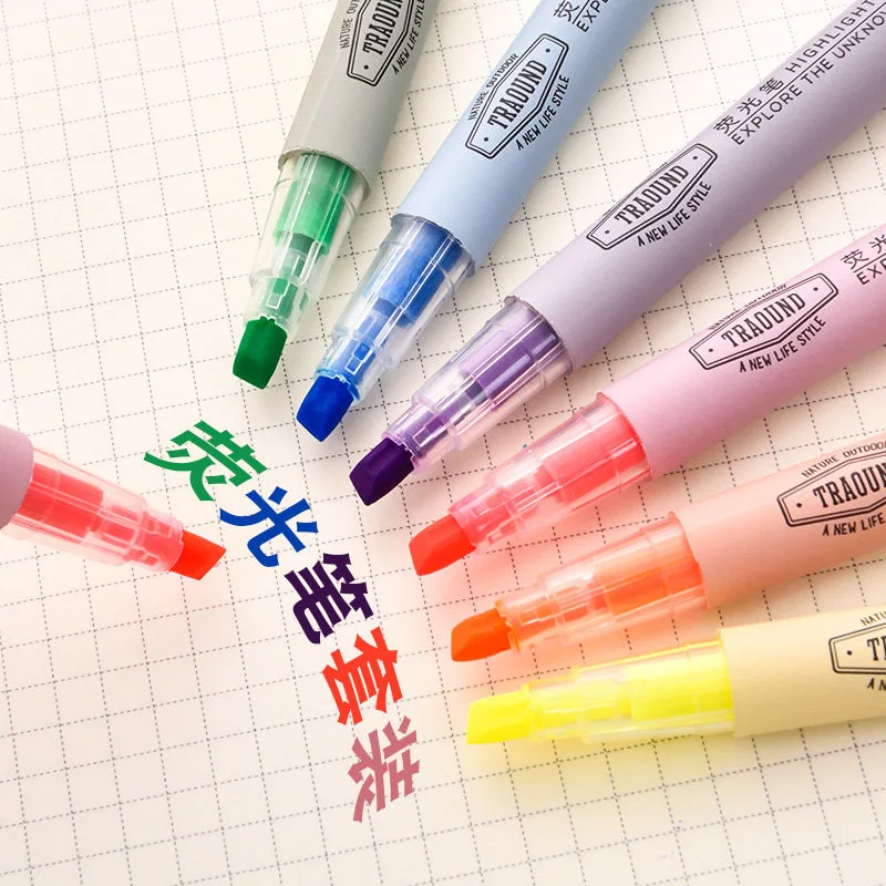 Zvýrazňovače Naplniteľné Pastel Pero, Zvýrazňovač, Fluorescencie Utility Kawaii Značky Denníka Školy Kancelárske Potreby Kancelárske Potreby