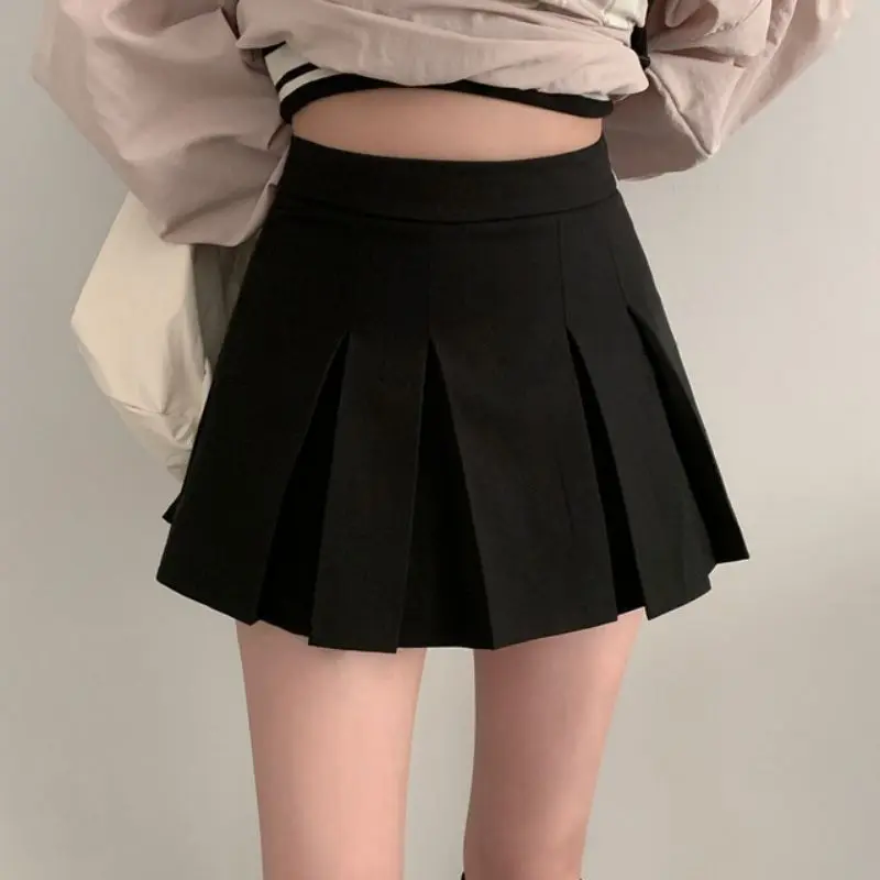 KUSAHIKI Kórea Elegantné Skladaný A-line Y2k Sukne, Elegantné Módne Vysoký Pás Príčinné Mini Goth Sukne 2023 Lete Nové Dna Mujer