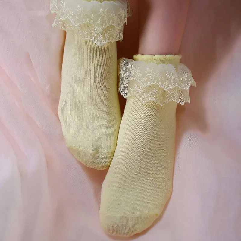 Móda Ženy, Dievčatá Čipky Prehrabať Naberaný Členkové Ponožky Harajuku Krásne Roztomilé Retro Kvetinový Lady White Princezná Svadobné Lolita Ponožky