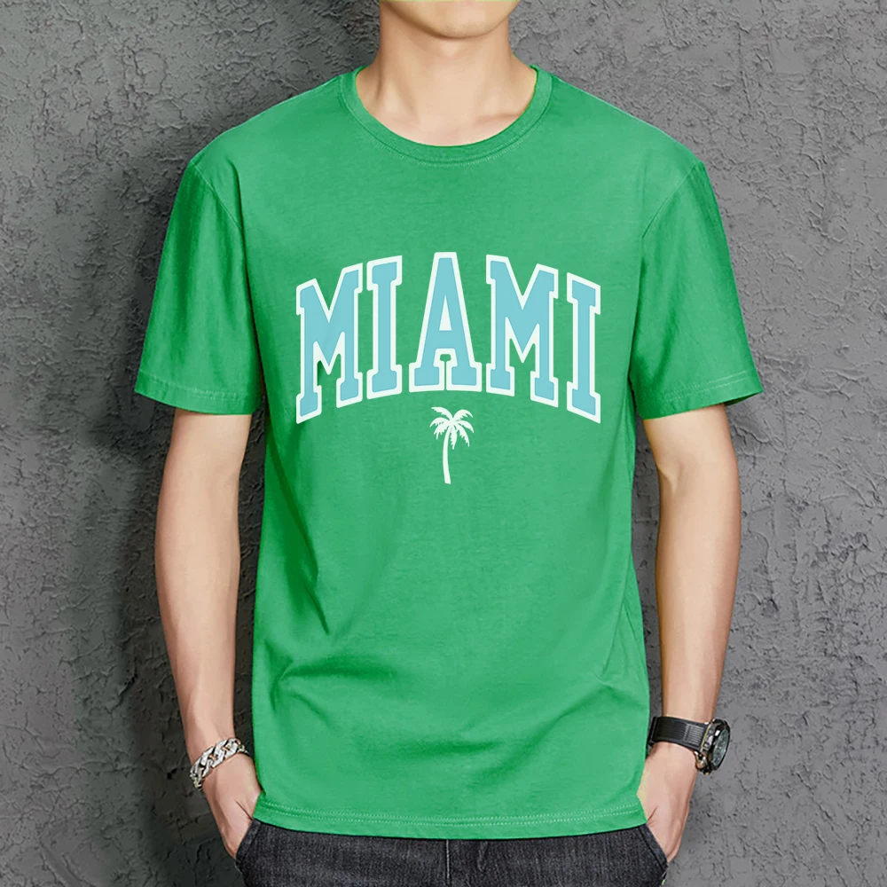 Miami Florida U. S. A Vytlačí pánske T-Shirt Bežné Nosenie Mäkké T-Shirts Bavlna Kolo Krku Tričko Fashion O-Výstrihom pánske Krátke Rukáv