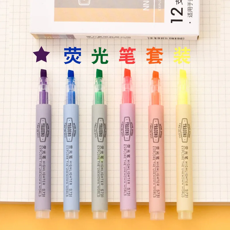 Zvýrazňovače Naplniteľné Pastel Pero, Zvýrazňovač, Fluorescencie Utility Kawaii Značky Denníka Školy Kancelárske Potreby Kancelárske Potreby