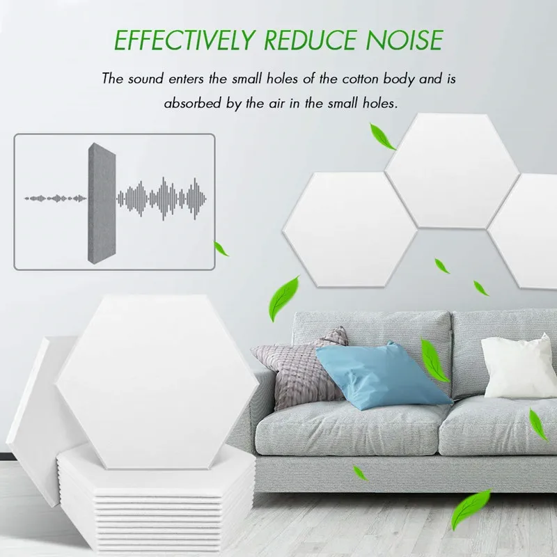 Aby Priateľ 12 Pack Hexagon Studio zvukovú izoláciu Akustický Panel Spálňa Akustické Izolácie Zvukovo-izolačné Panely Wall Dekor