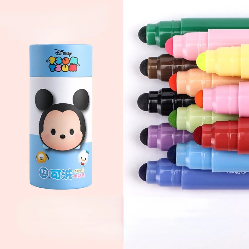 Originál Disney Mickey Cartoon Marker Nastavte Akvarel Pen Core Marker pre Deti Umelecké potreby Školy Umývateľný Dary