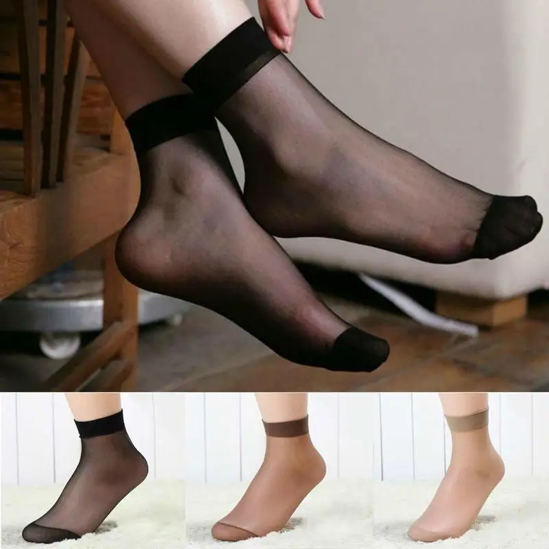 20Pcs Sexy Ultra-tenké Elastické Hodvábne Krátke Hodvábne Pančuchy, Ženy, Dievčatá Ponožky Letné Priehľadný Kryštál Neviditeľné Ponožky