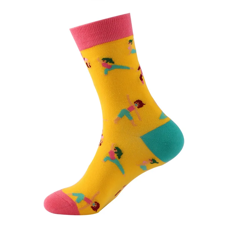 Pôvodné Jar a na Jeseň Mid-tube Príliv Ponožky Ženy Iny Príliv Značky Macaron Geometrické Zvierat Trend Čisté Bavlnené Ponožky Mužov