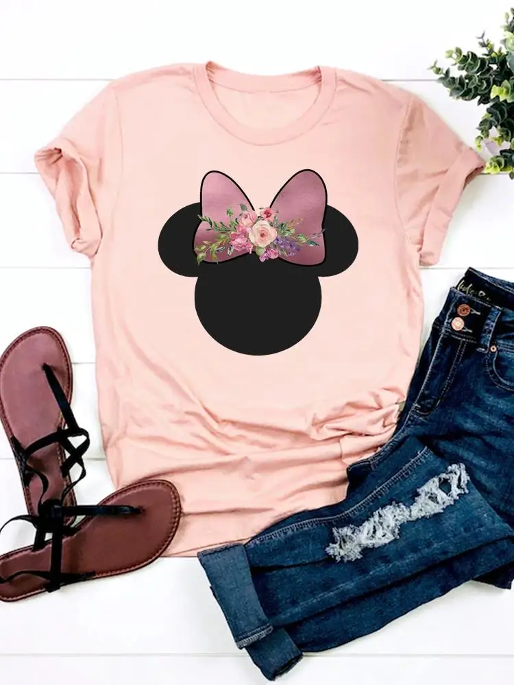 Disney Zábavné 90. rokov Roztomilý Trend Oblečenie Top Mickey Mouse Módne Príležitostné Letné Žena Karikatúra Grafiku T-shirts Ženy Oblečenie Čaj